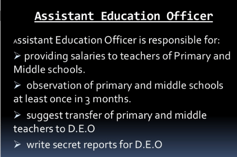 Assistant Education Officer Job Description