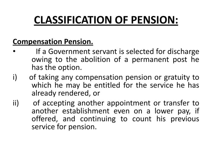 classification of Pension In Pakistan